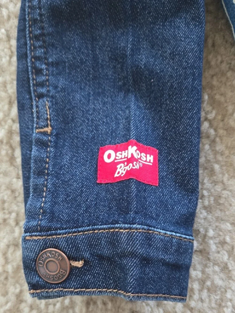 OshKosh B'gosh Dark Blue Denim Jacket with Cream Sherpa Collar